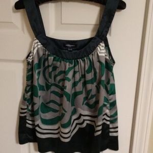 Banana republic silky green, black and grey top